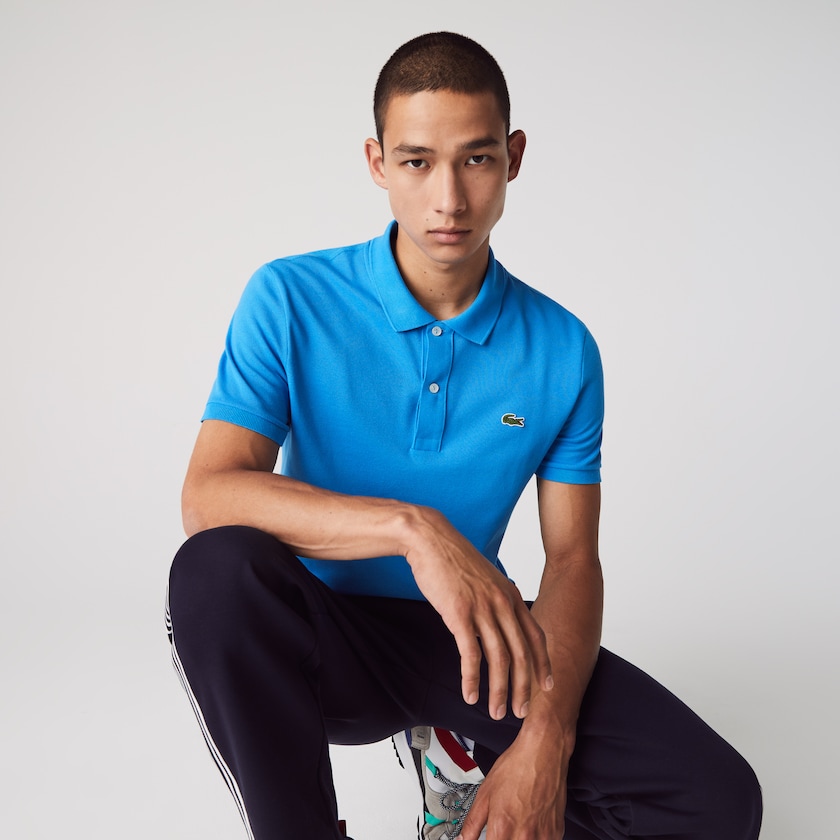 Camisa Polo Azuis Masculino Lacoste Slim Fit in Petit Piqué ZV1-26942C0