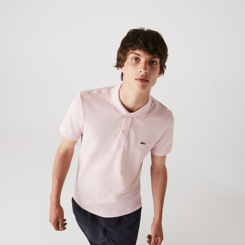 Camisa Polo Luz Rosa Masculino Lacoste Slim Fit in Petit Piqué HD7-63086J5