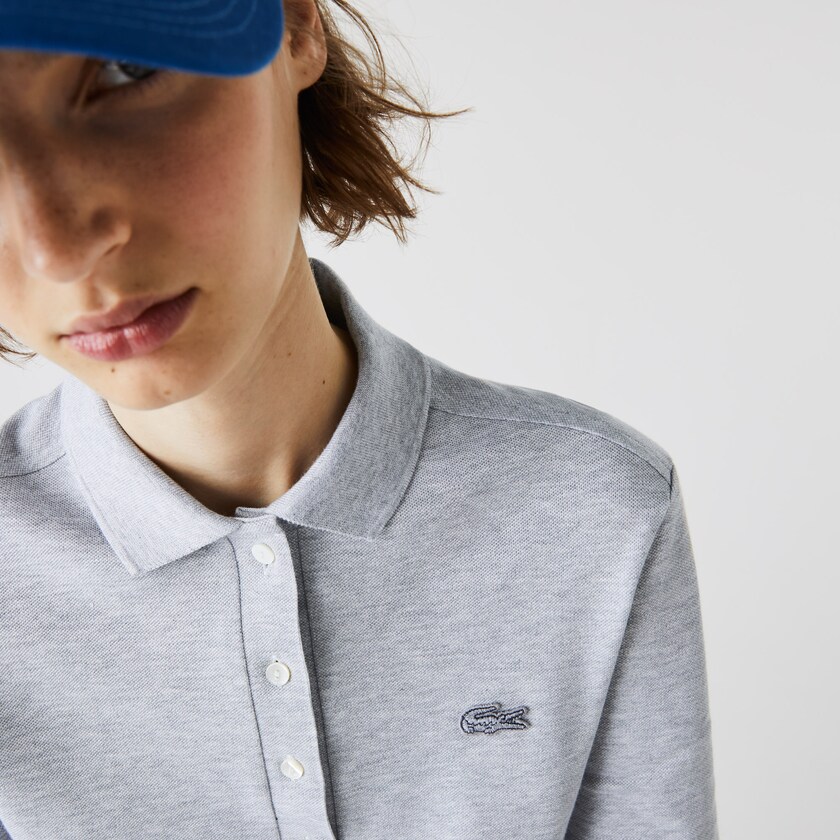 Camisa Polo Cinzentas Feminino Lacoste Slim Stretch Piqué NY8-56365O2