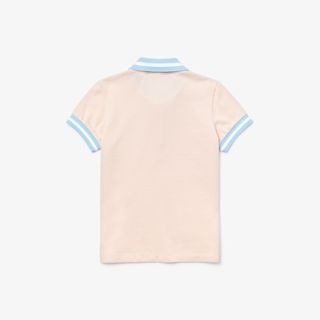 Camisa Polo Luz Rosa Branco Criança Lacoste Striped Details Cotton Piqué PZ9-21492B0