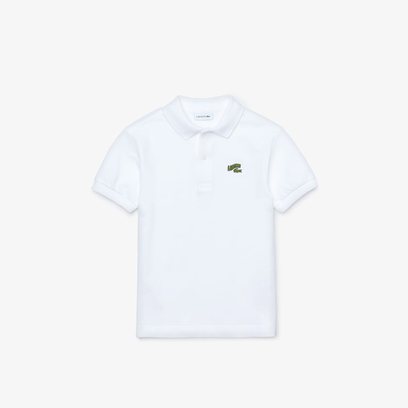 Camisa Polo Branco Criança Lacoste Stylized Logo Cotton Petit Piqué ES5-87328E8