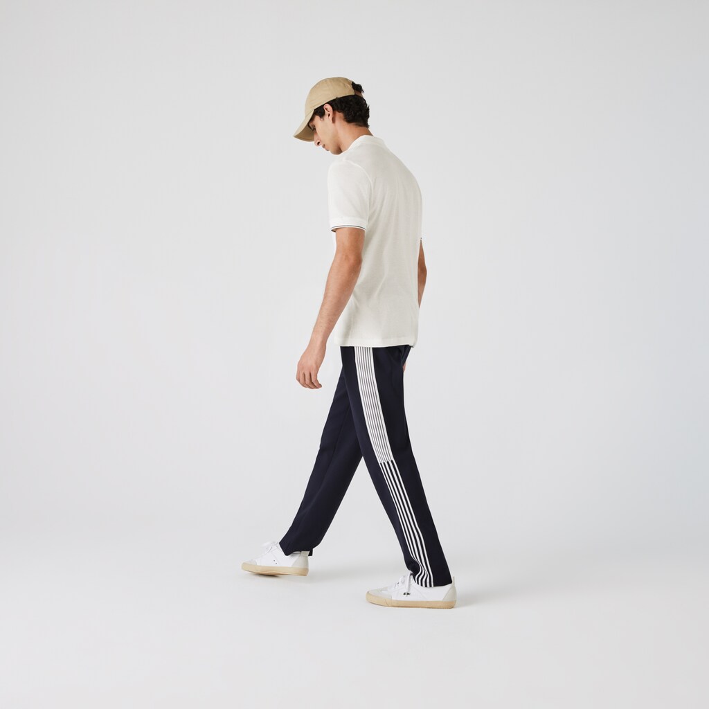 Camisa Polo Branco Pretas Masculino Lacoste Tunisian Collar Linen And Cotton Regular Fit LV7-14941L1
