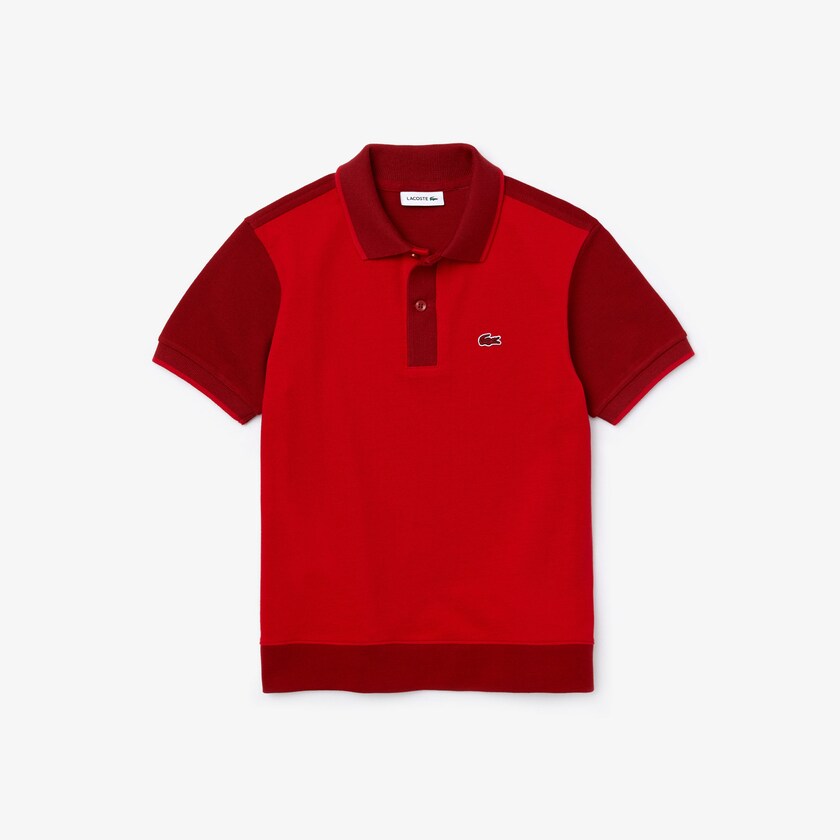 Camisa Polo Vermelhas Vermelhas Escuro Criança Lacoste Two-Tone Cotton Piqué QU1-71827C7