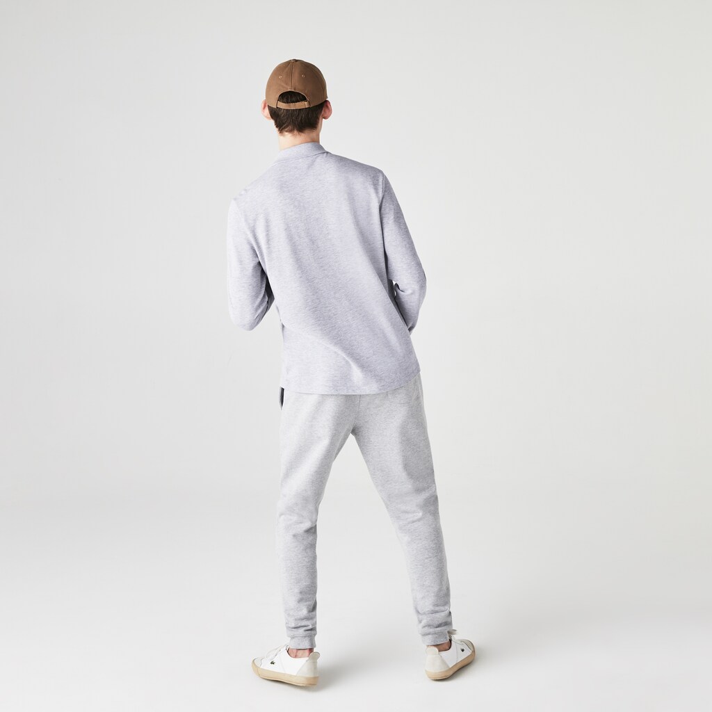 Camisa Polo Cinzentas Masculino Lacoste classic fit long-sleeve in marl petit piqué QQ8-47604N4