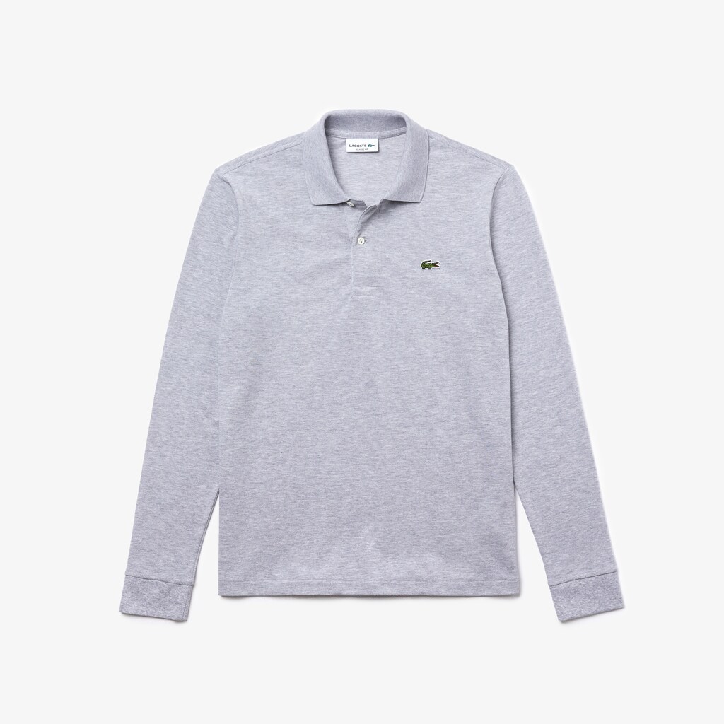 Camisa Polo Cinzentas Masculino Lacoste classic fit long-sleeve in marl petit piqué QQ8-47604N4