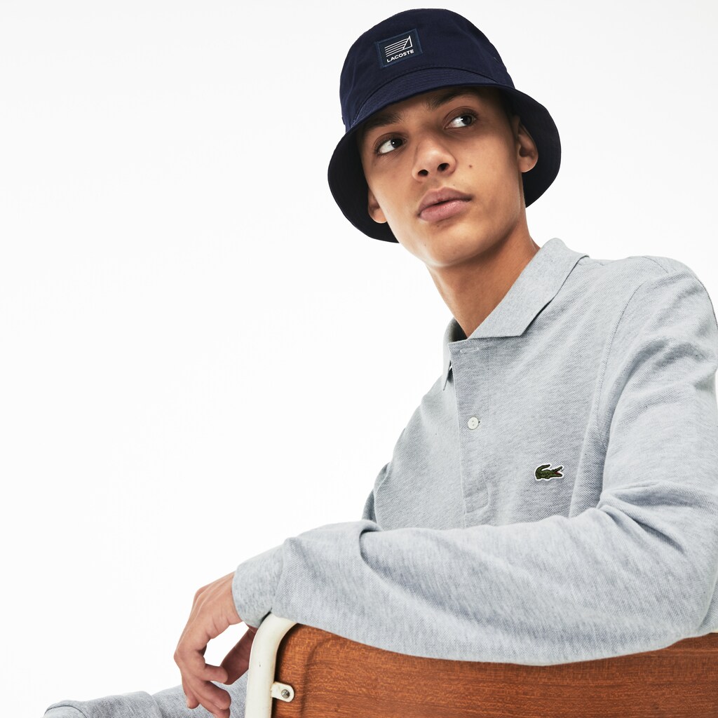 Camisa Polo Cinzentas Masculino Lacoste classic fit long-sleeve in marl petit piqué QQ8-47604N4