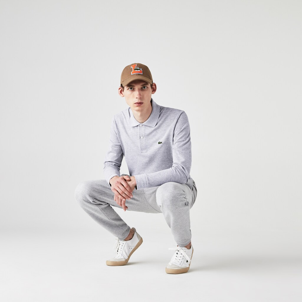 Camisa Polo Cinzentas Masculino Lacoste classic fit long-sleeve in marl petit piqué QQ8-47604N4