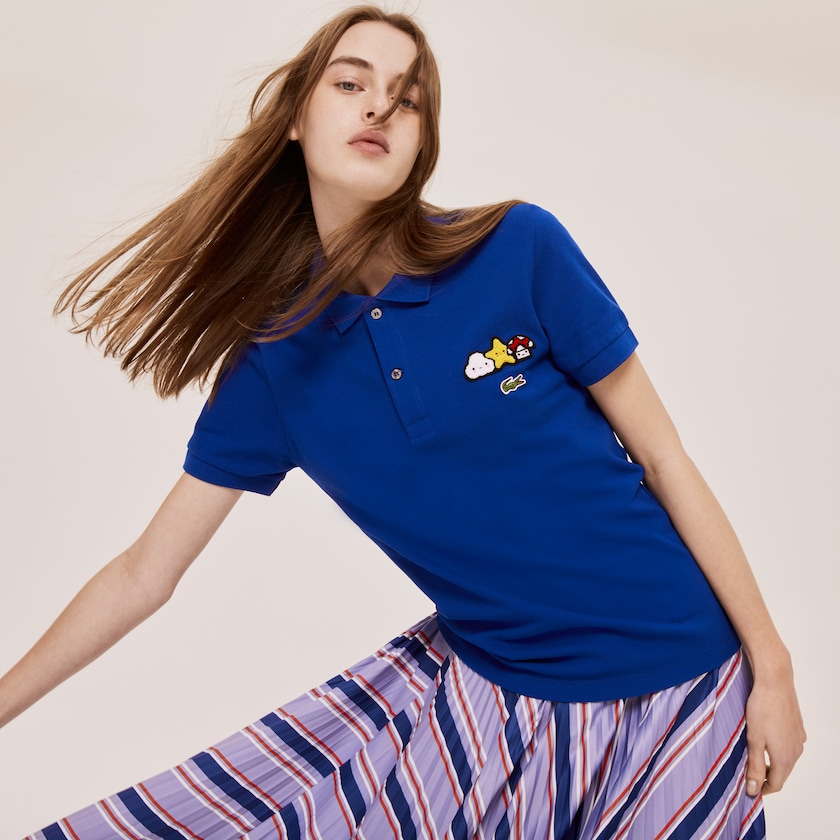 Camisa Polo Azuis Feminino Lacoste x FriendsWithYou Design Classic Fit UP1-09230O3