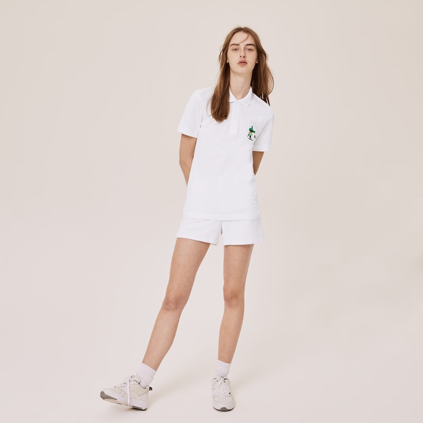 Camisa Polo Branco Feminino Lacoste x Jeremyville Design Classic Fit MI0-31933Y9
