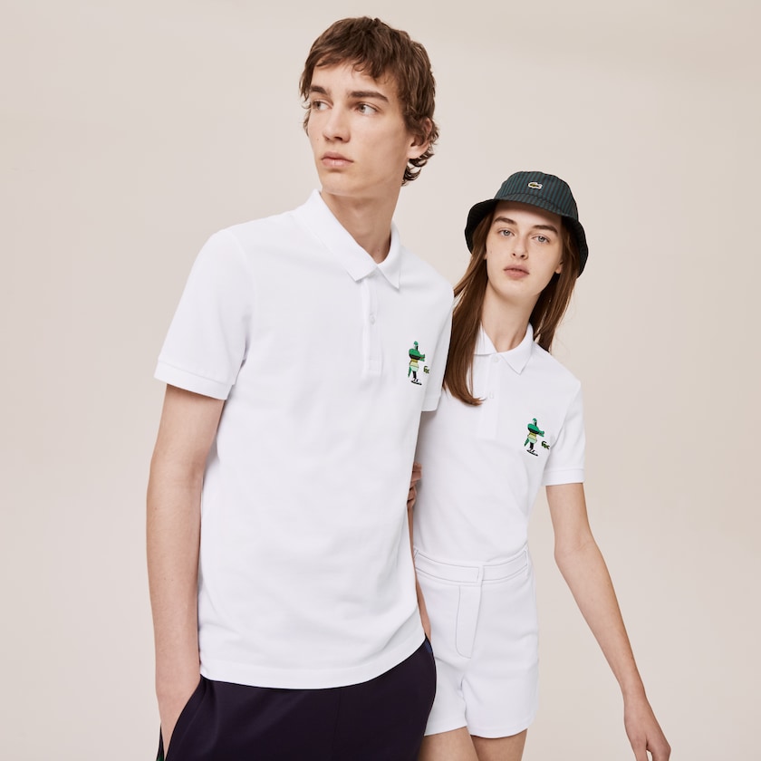 Camisa Polo Branco Feminino Lacoste x Jeremyville Design Classic Fit MI0-31933Y9