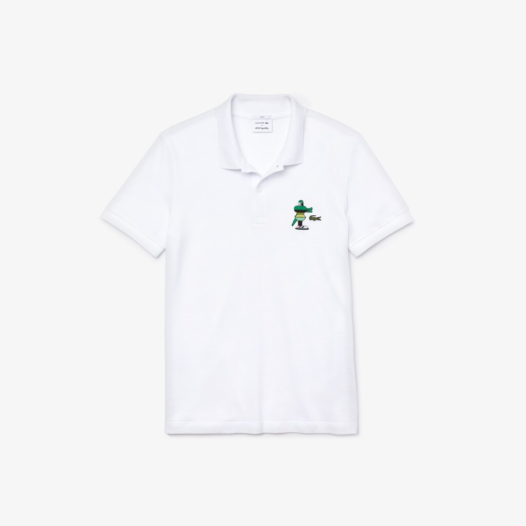 Camisa Polo Branco Masculino Lacoste x Jeremyville Design Classic Fit JC5-91769P7
