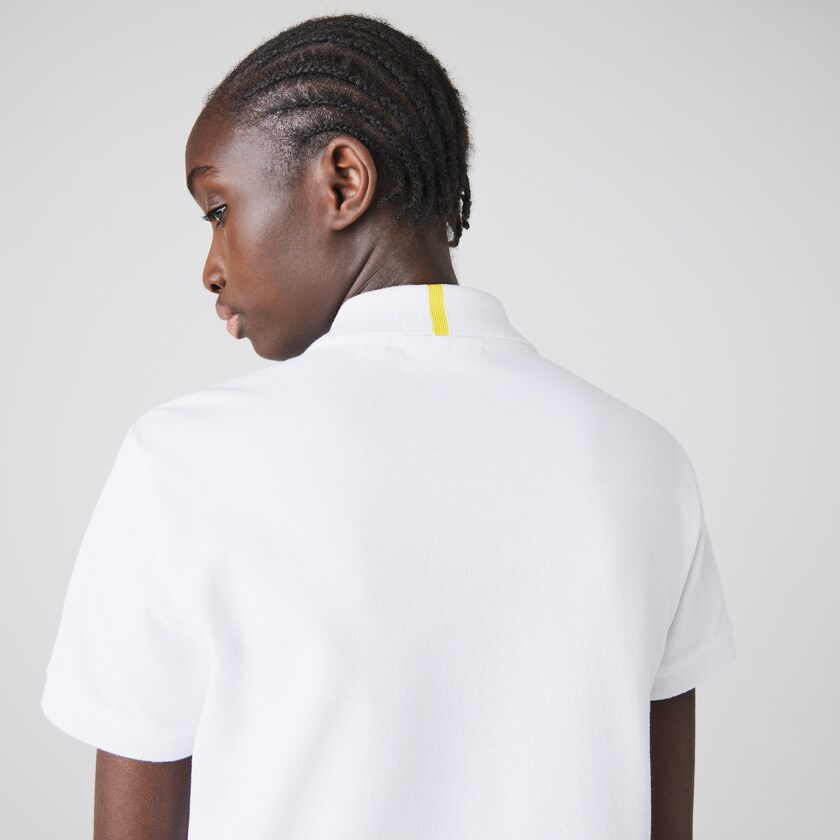 Camisa Polo Branco Feminino Lacoste x National Geographic Cotton Piqué LE3-69586K7