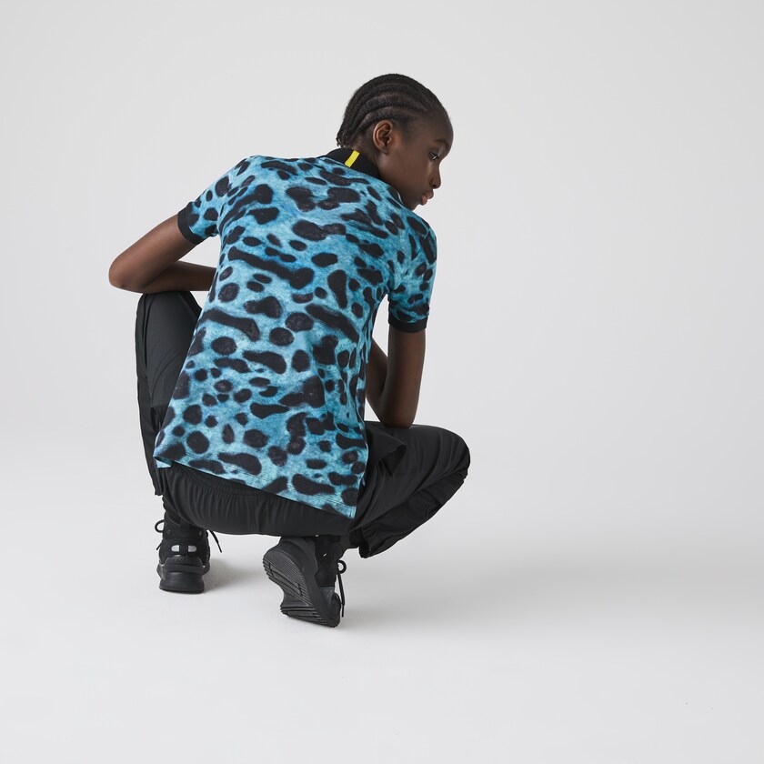 Camisa Polo Branco Feminino Lacoste x National Geographic Animal Print Piqué KG6-50175W7