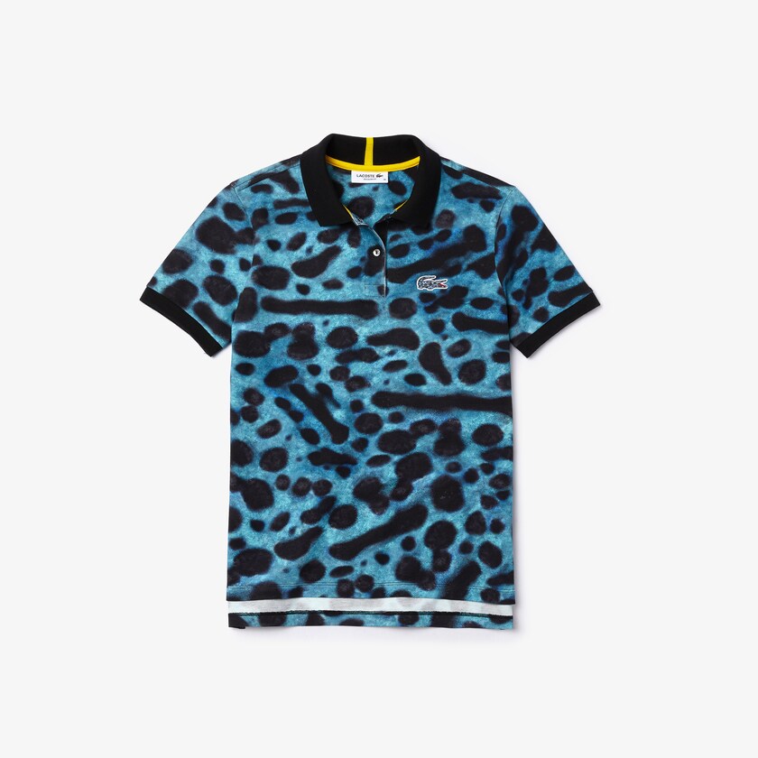 Camisa Polo Branco Feminino Lacoste x National Geographic Animal Print Piqué KG6-50175W7