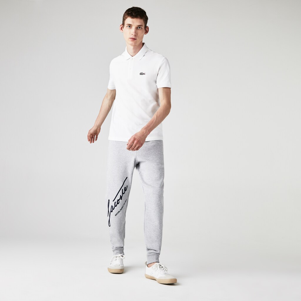 Camisa Polo Branco Masculino Lacoste x National Geographic Regular Fit Organic Cotton VD6-34163U8