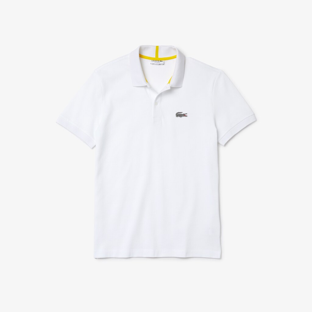 Camisa Polo Branco Masculino Lacoste x National Geographic Regular Fit Organic Cotton VD6-34163U8