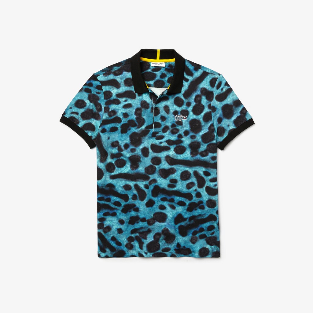 Camisa Polo Verdes Branco Masculino Lacoste x National Geographic Regular Fit Print Cotton PR9-63536K2