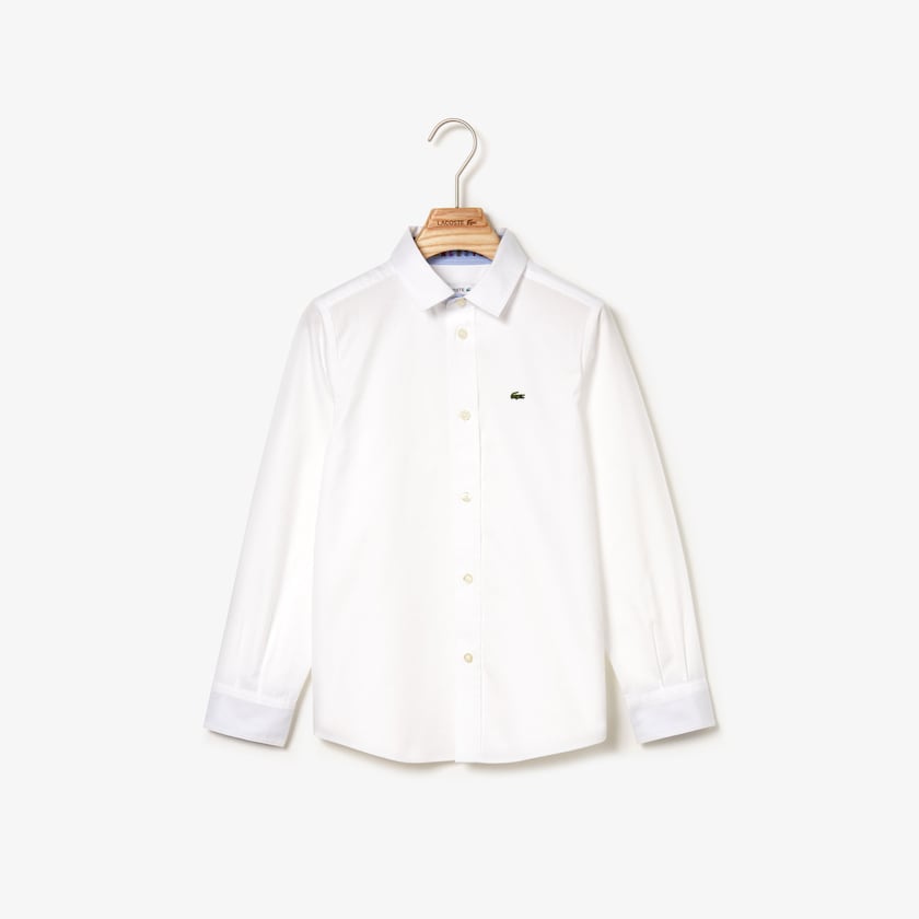Camisas Branco Criança Lacoste Button-Down Oxford SV0-36213X4