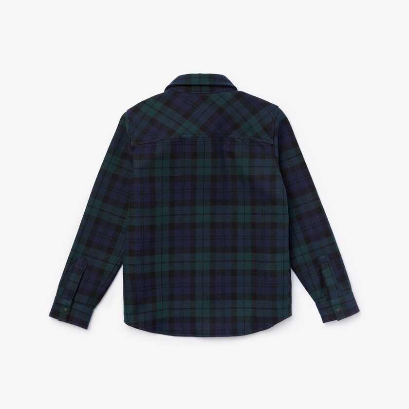 Camisas Azul Marinho Azuis Verdes Criança Lacoste Classic Fit Checked Cotton Flannel RJ1-32353L1