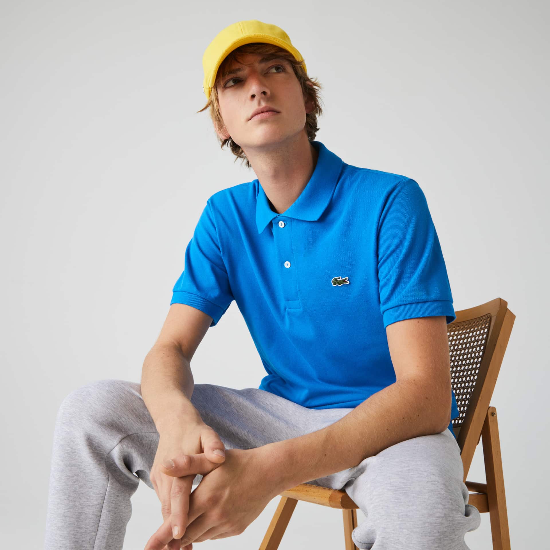 Camisas Azuis Masculino Lacoste Classic Fit L.12.12 Polo JG6-31813F8