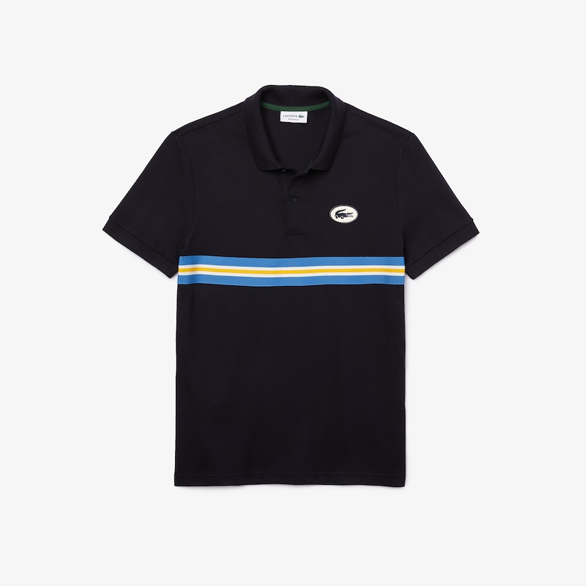 Camisas Azul Marinho Azuis Masculino Lacoste Heritage Regular Fit Badge Cotton Piqué Polo WN4-61766F3