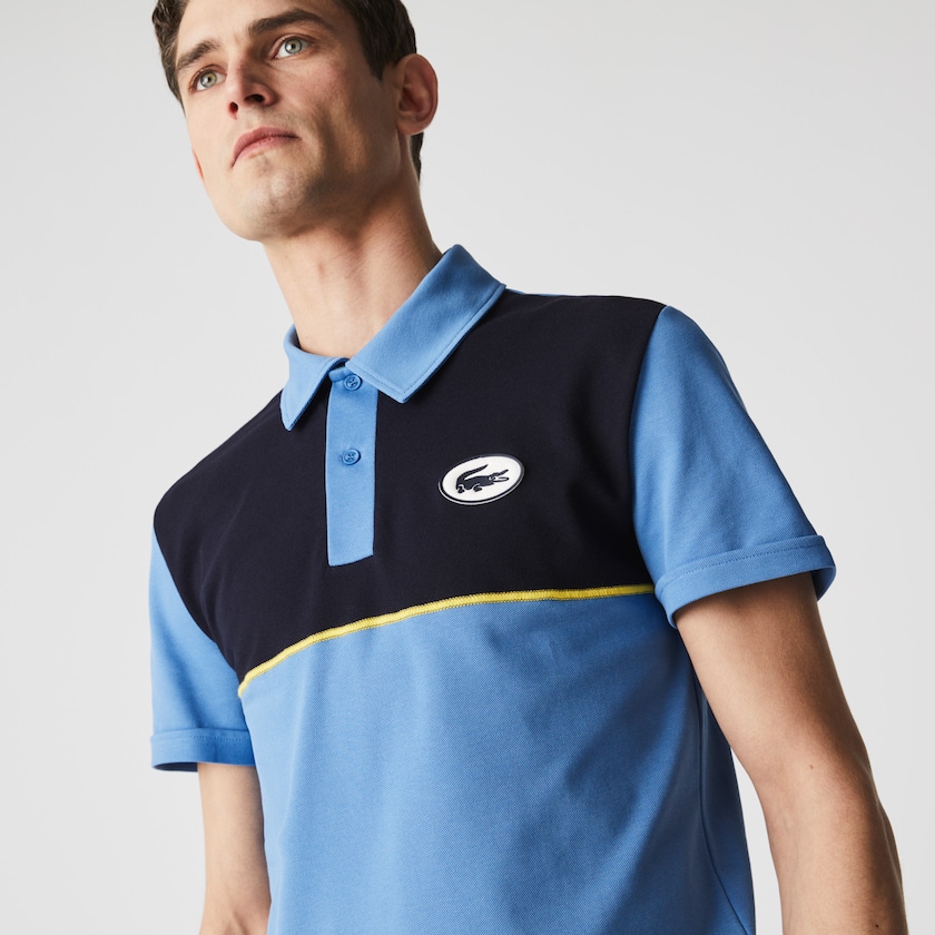 Camisas Azuis Azul Marinho Azuis Masculino Lacoste Heritage Slim Fit Stretch Cotton Piqué Polo RR2-37053P7