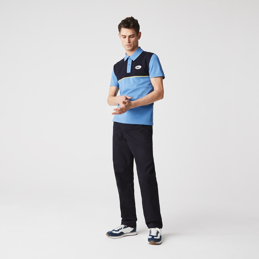Camisas Azuis Azul Marinho Azuis Masculino Lacoste Heritage Slim Fit Stretch Cotton Piqué Polo RR2-37053P7