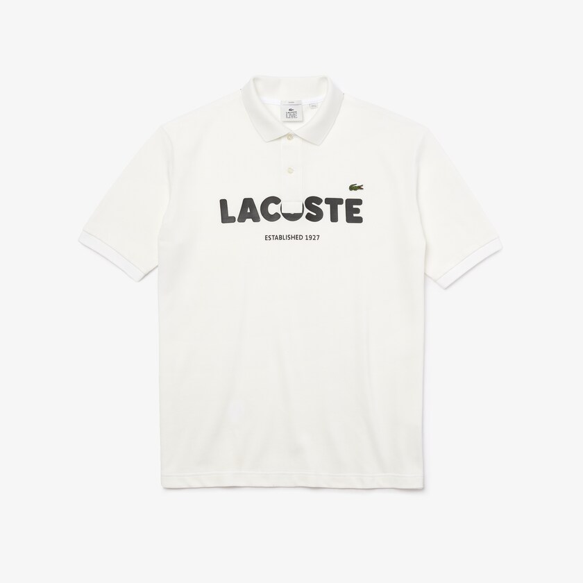 Camisas Branco Pretas Masculino Lacoste LIVE Loose Fit Branded Cotton Piqué Polo JS6-68916B6