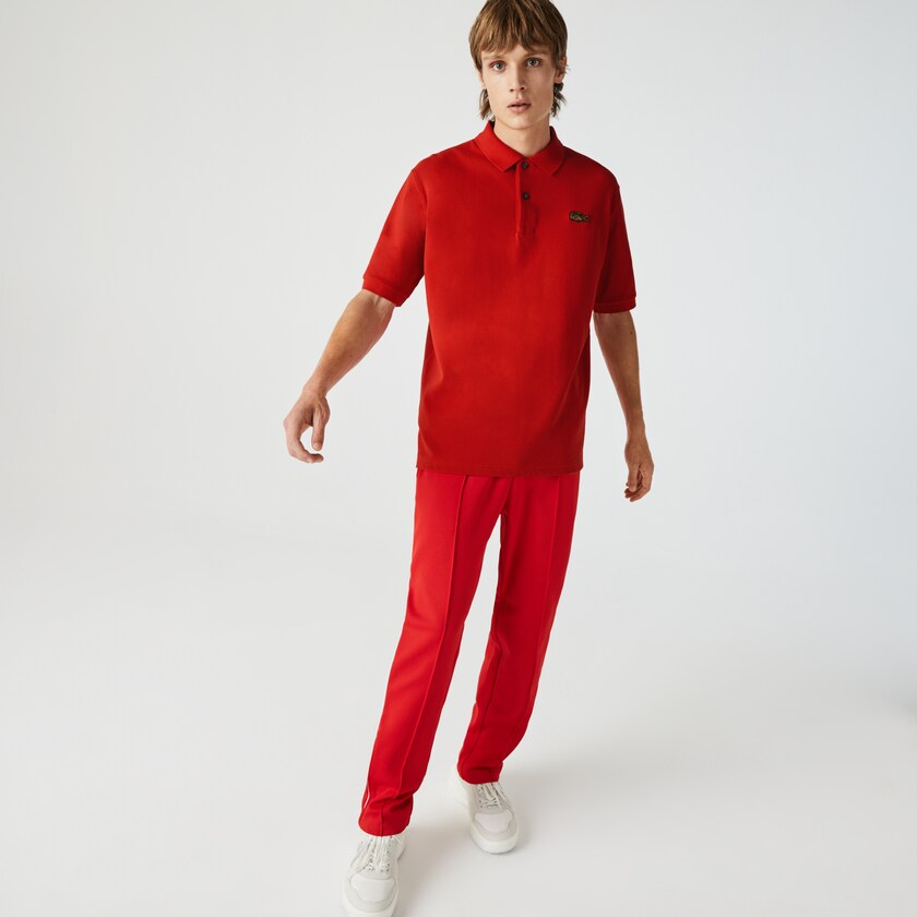 Camisas Vermelhas Masculino Lacoste LIVE Loose Fit Cotton Piqué Polo IG1-60636L3