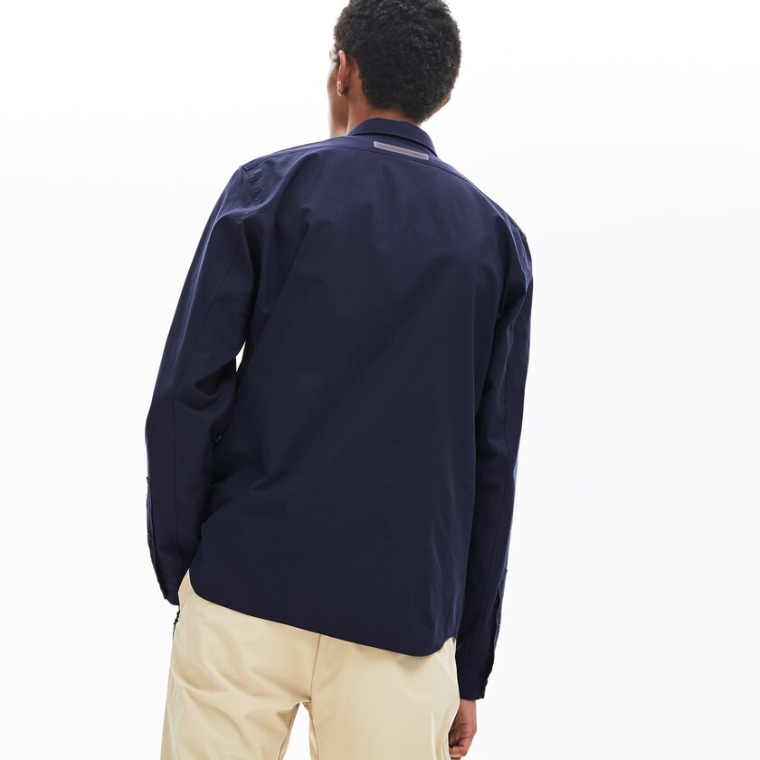 Camisas Azul Marinho Azuis Masculino Lacoste Motion Breathable Stretch Cotton PY8-20922D8