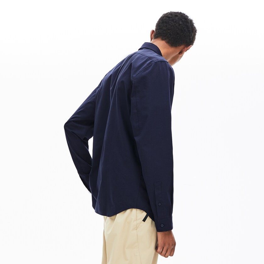 Camisas Azul Marinho Azuis Masculino Lacoste Motion Breathable Stretch Cotton PY8-20922D8