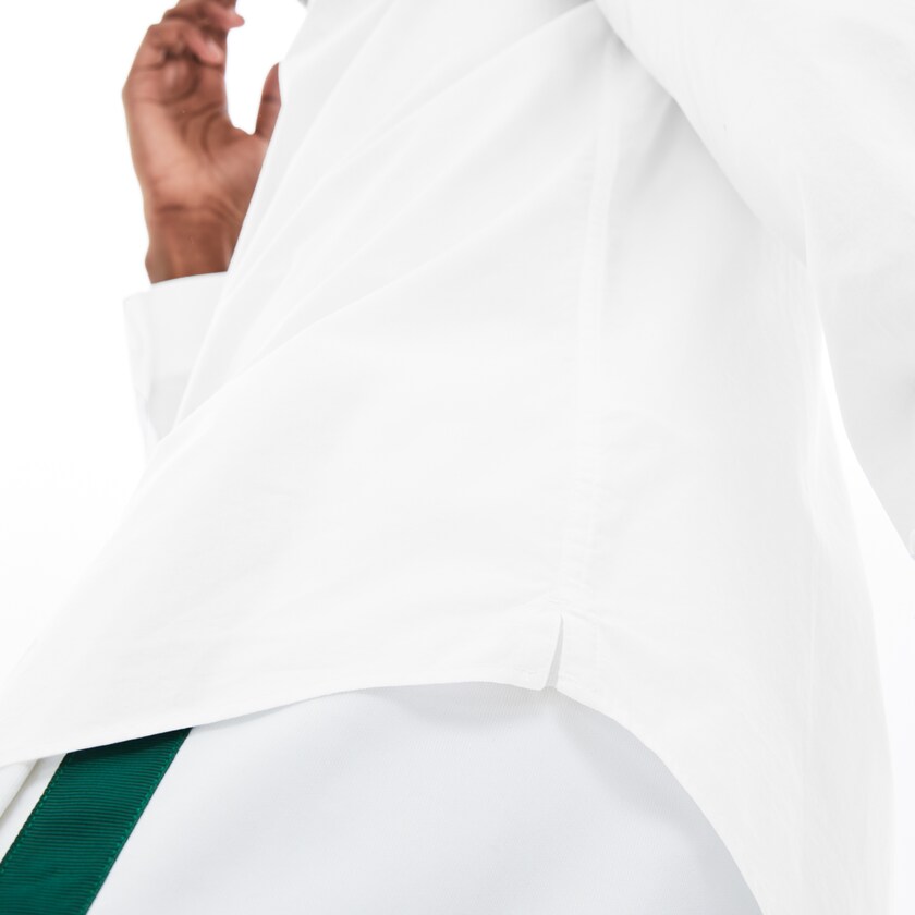 Camisas Branco Masculino Lacoste Regular Fit Badge Logo YW0-44844H5