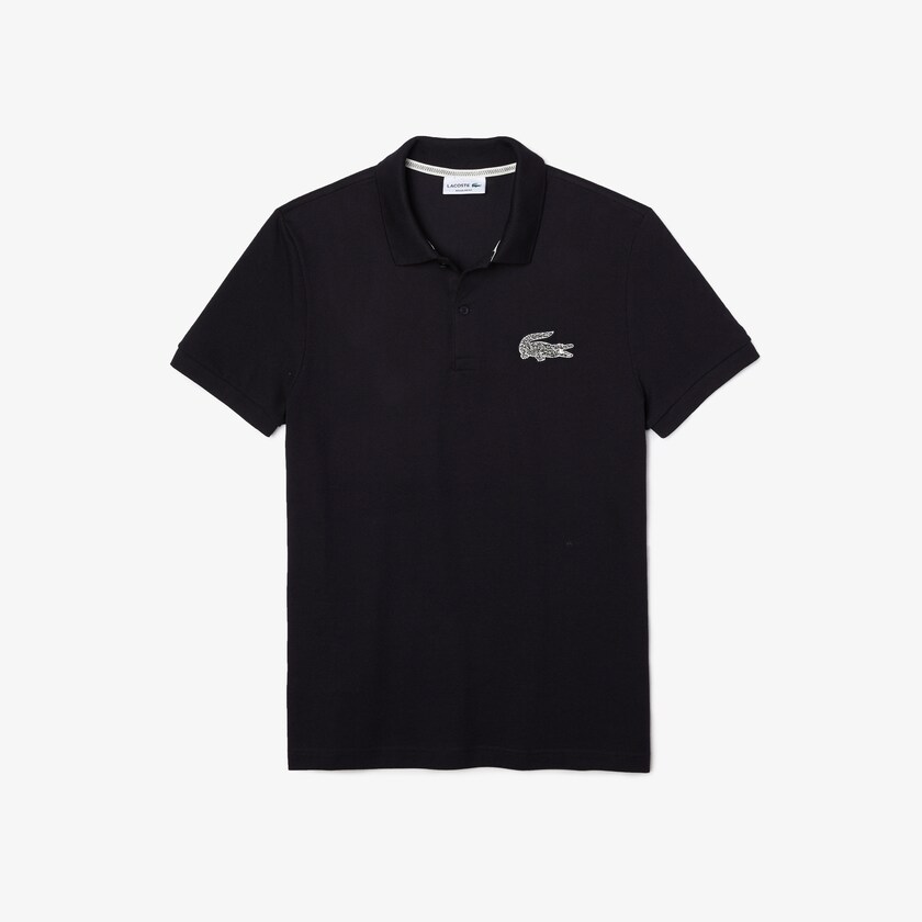 Camisas Azul Marinho Azuis Masculino Lacoste Regular Fit Crocodile Badge Cotton Piqué Polo AF7-84828U0