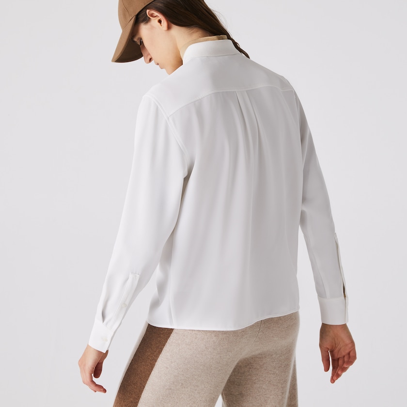 Camisas Branco Feminino Lacoste Regular Fit Flowy YD5-87948O3