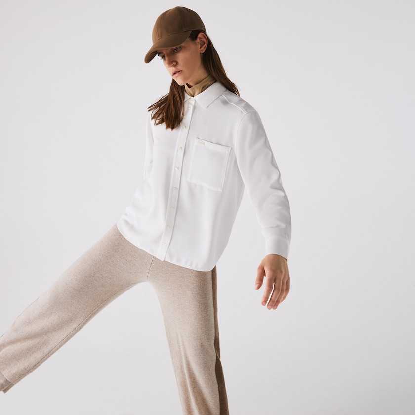Camisas Branco Feminino Lacoste Regular Fit Flowy YD5-87948O3