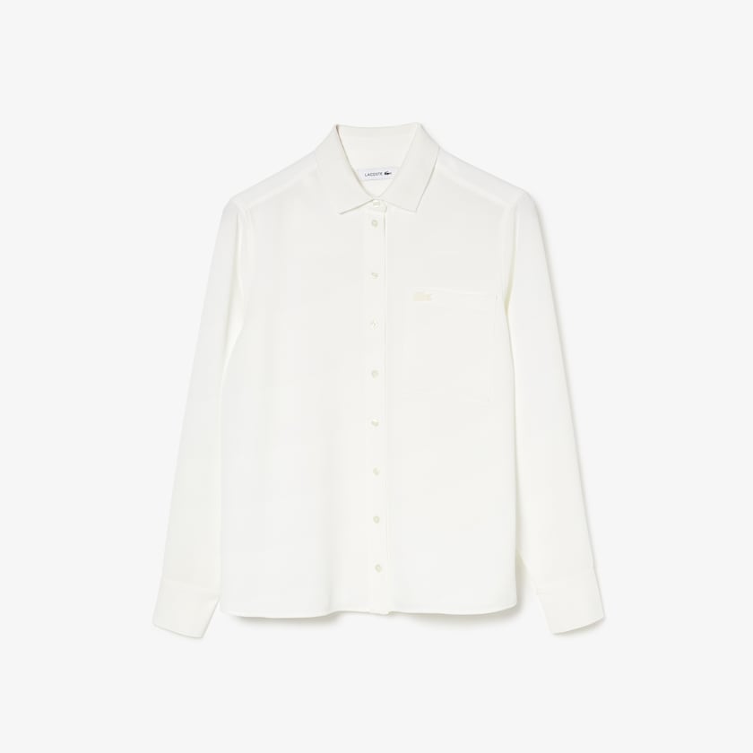 Camisas Branco Feminino Lacoste Regular Fit Flowy YD5-87948O3