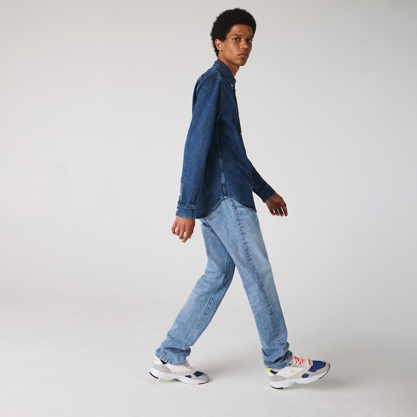 Camisas Azuis Masculino Lacoste Regular Fit Natural Cotton Denim IN2-04060Z3