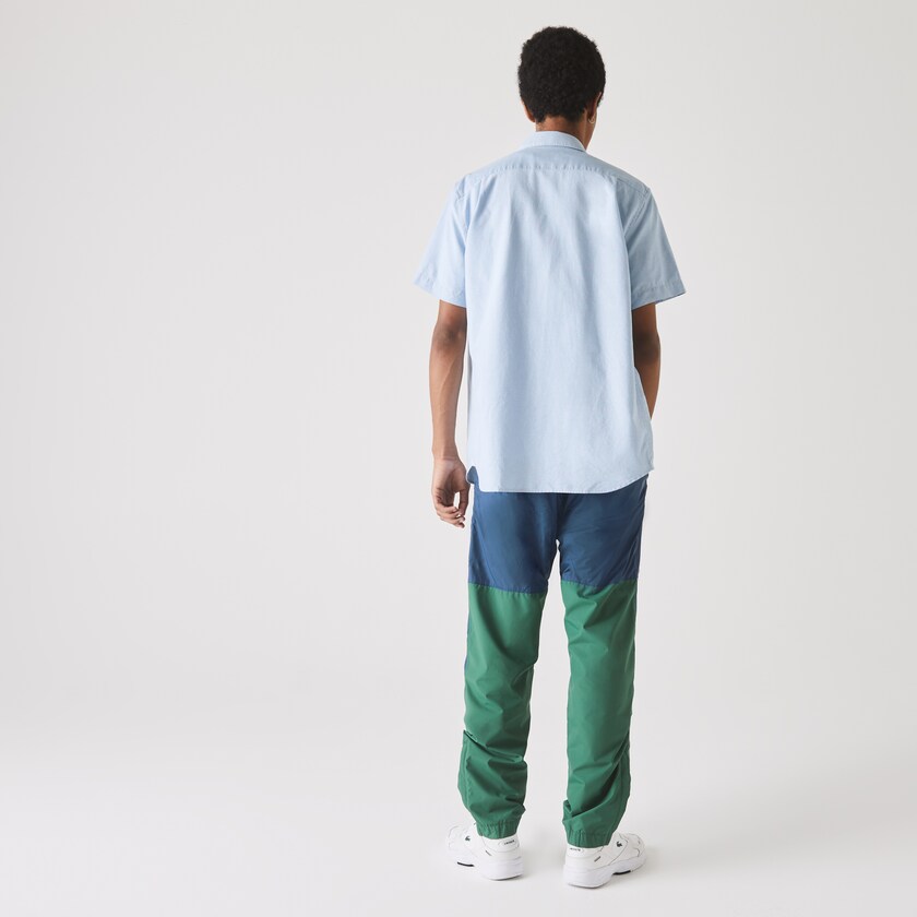 Camisas Luz Azuis Masculino Lacoste Regular Fit Oxford Cotton BA1-74867R9