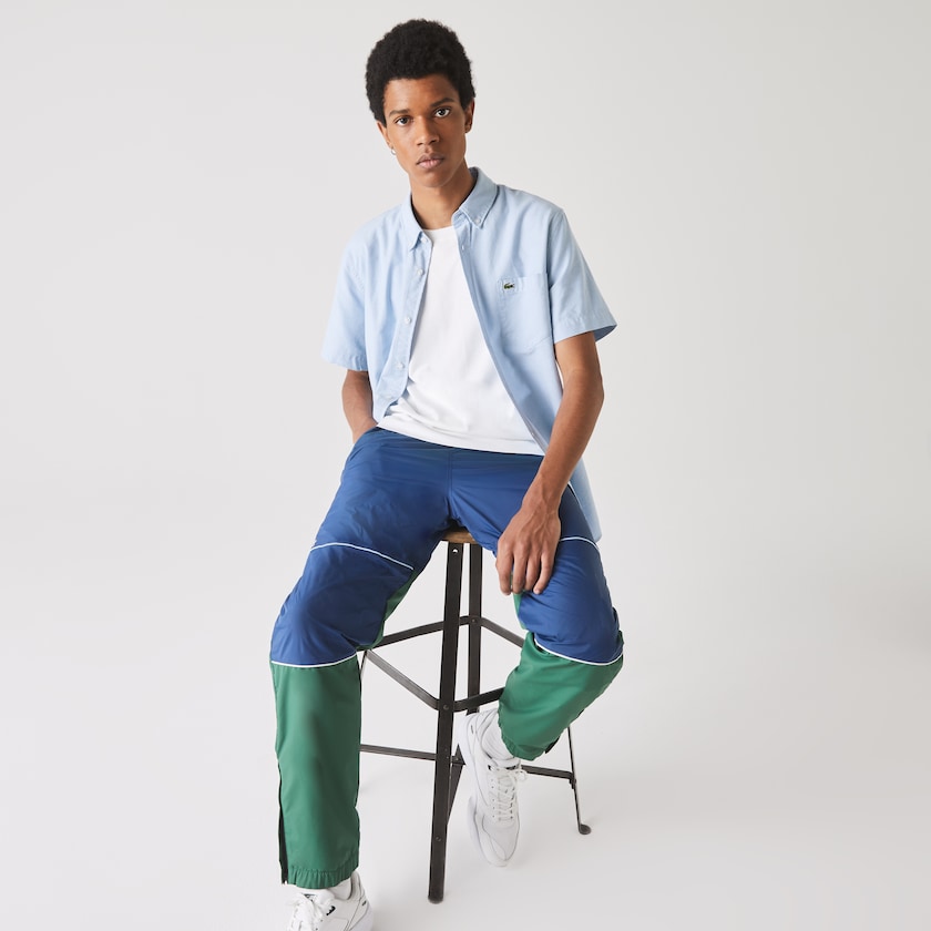 Camisas Luz Azuis Masculino Lacoste Regular Fit Oxford Cotton BA1-74867R9
