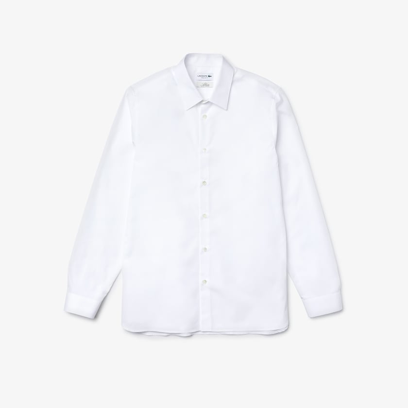 Camisas Branco Masculino Lacoste Regular Fit Premium Cotton Poplin KU6-98019D3