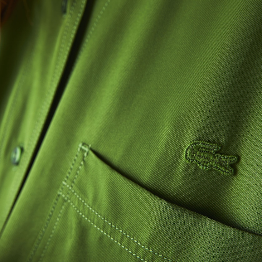 Camisas Verdes Feminino Lacoste Relaxed Fit Adjustable Waist Flowy Mao Collar FS4-66816Q7