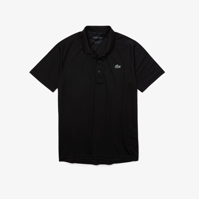 Camisas Pretas Masculino Lacoste SPORT Breathable Run-Resistant Interlock Polo LJ9-20092B0