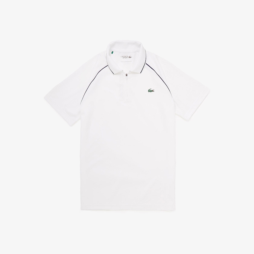 Camisas Branco Azul Marinho Azuis Masculino Lacoste SPORT Breathable Zippered Golf Polo BH0-41354A0