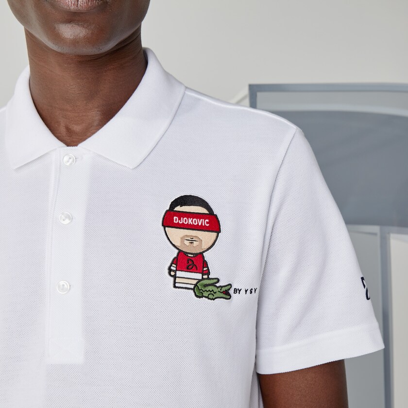 Camisas Branco Azul Marinho Azuis Masculino Lacoste SPORT Collab Youssef SY Cotton Piqué Polo QA2-30583Z0