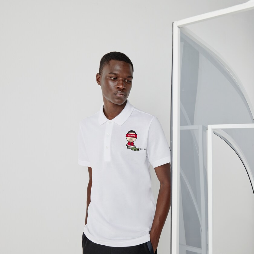 Camisas Branco Azul Marinho Azuis Masculino Lacoste SPORT Collab Youssef SY Cotton Piqué Polo QA2-30583Z0