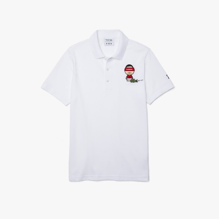 Camisas Branco Azul Marinho Azuis Masculino Lacoste SPORT Collab Youssef SY Cotton Piqué Polo QA2-30583Z0