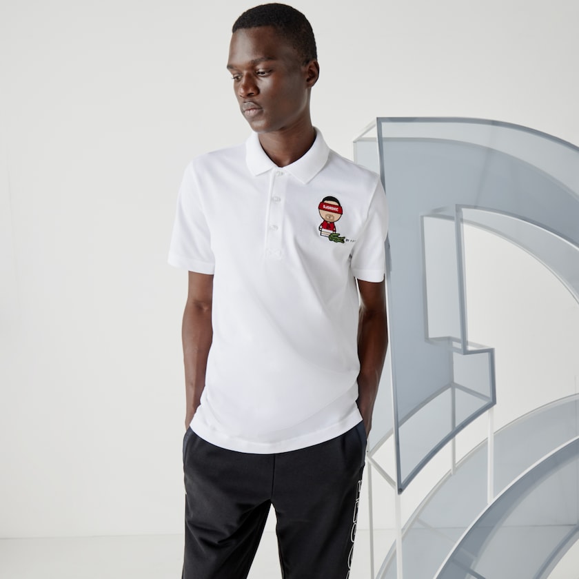 Camisas Branco Azul Marinho Azuis Masculino Lacoste SPORT Collab Youssef SY Cotton Piqué Polo QA2-30583Z0