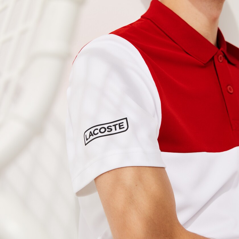 Camisas Vermelhas Branco Azuis Pretas Masculino Lacoste SPORT Colorblock Breathable Piqué Tennis Polo YF1-76337F9
