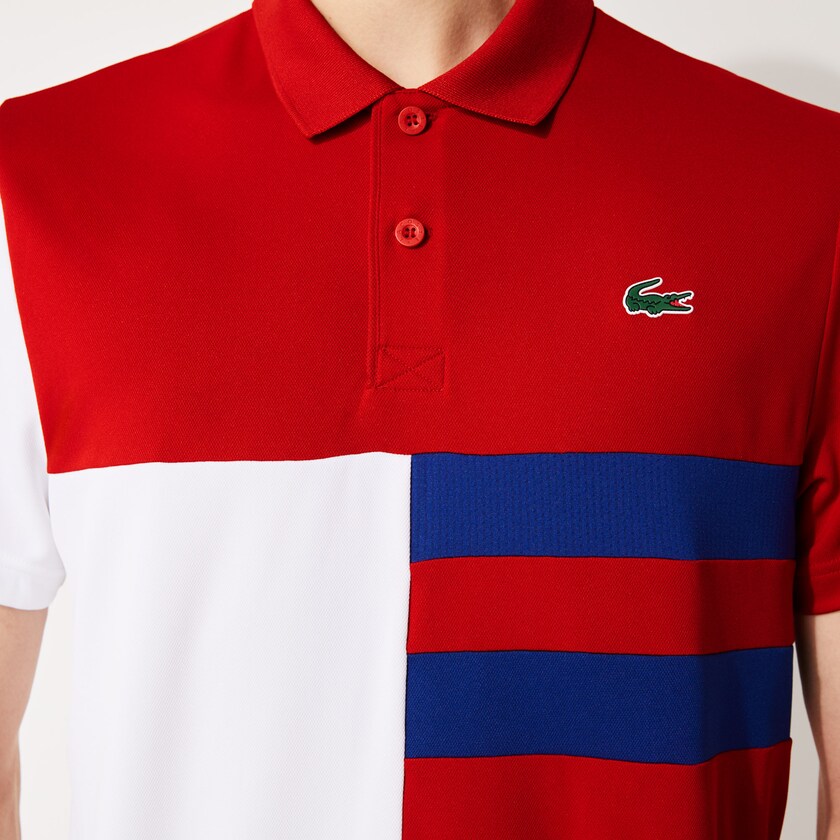 Camisas Vermelhas Branco Azuis Pretas Masculino Lacoste SPORT Colorblock Breathable Piqué Tennis Polo YF1-76337F9