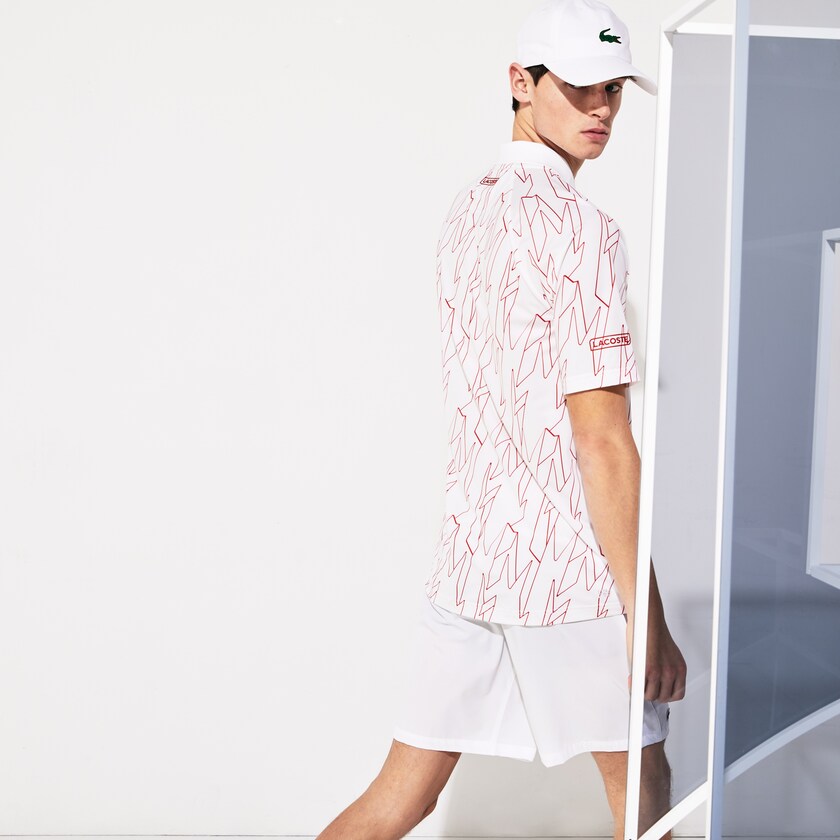 Camisas Branco Vermelhas Masculino Lacoste SPORT French Open Ultra Lightweight Stretch Polo WJ7-85868X4